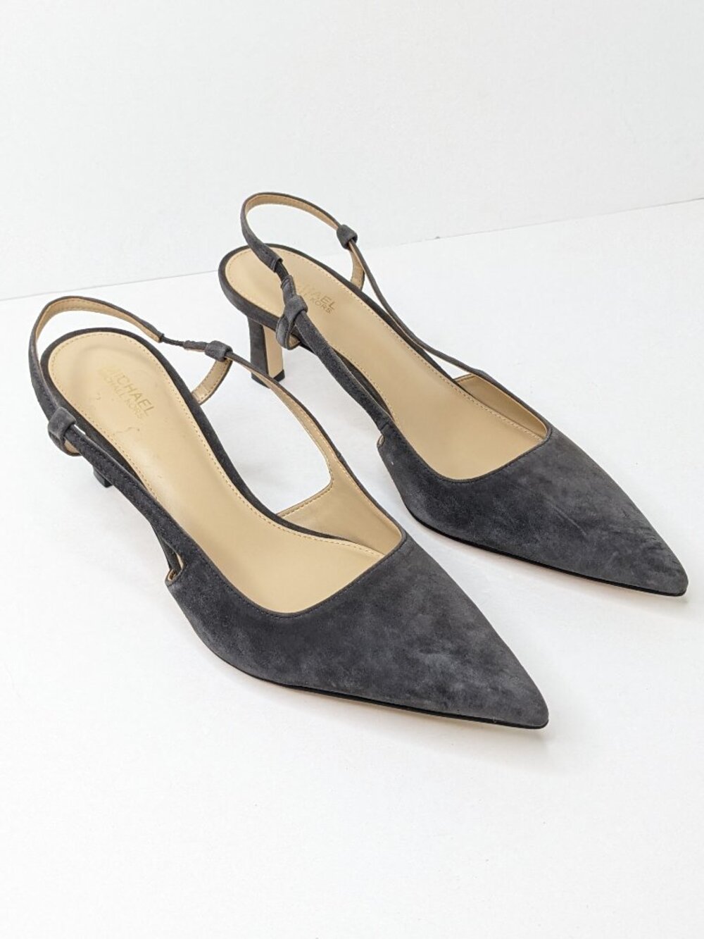 Michael Kors Alora Slingback Pumps Chocolate Suede Womens 8